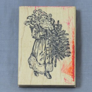 Details About Azadi Earles K206 Santa Claus Christmas Tree Gifts Holiday Rubber Stamp St Nick