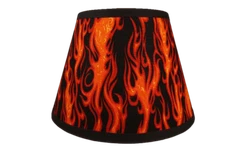 Fire Flames Flame Print on Black Fabric Handmade Lampshade Lamp Shade