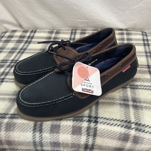 Chatham 'Dartmouth' Nubuck Boat/deck Shoes Navy and Brown UK 9 new with tags