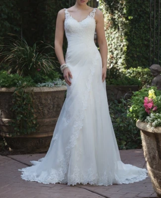 HBH Brautmode Brautkleid Schmaler mit Raffung Schnürung Einzelstück Gr.36,44,48 - Bild 1 von 3