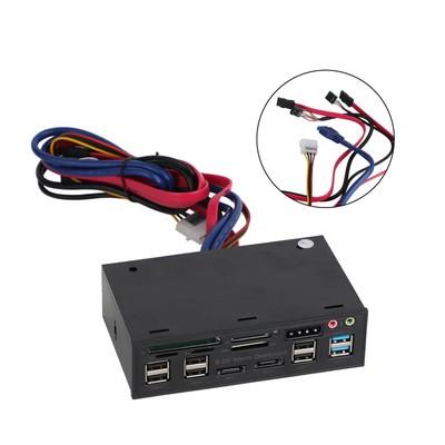 5.25'' USB 3.0 SATA eSATA PC Front Panel Media Dashboard Internal Card Reader USA