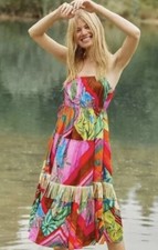 NWT Farm Rio Anthropologie Fringed Palia Beaded Tassel Dress