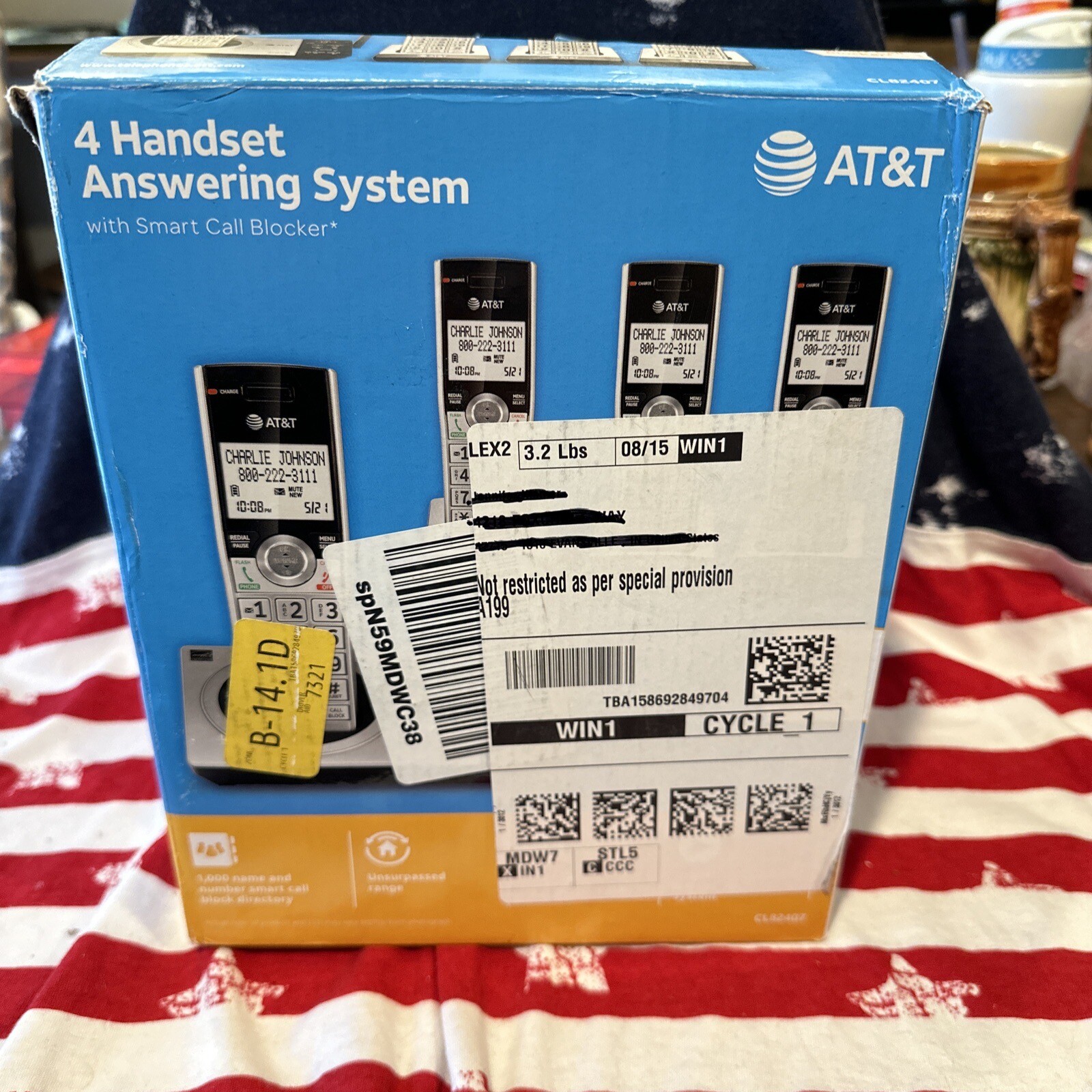 AT&T CL82407 4Handset Cordless Phone Answering Machine Call Blocking