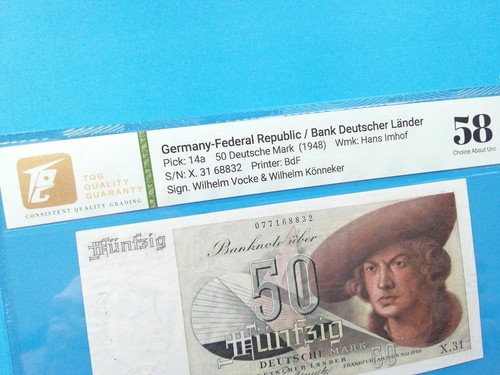 Deutschland Bank Deutscher Länder 50 Mark 1948 , zertifiziert 58 für Sammler - Bild 2 von 6