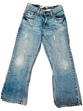 Levi's 527 Boot Cut jeans Distressed Faded Size 12R 26 x 26.5 L