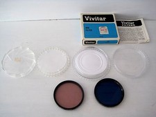 NEW NOS Lot of 2 55mm Lens Filters-Vivitar 808 and Hoya FL-Day-Made in Japan