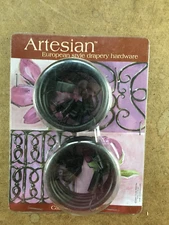 Artesian Cassidy West Drapery Rings (10) Iron Clip Rings. Rustic Black.