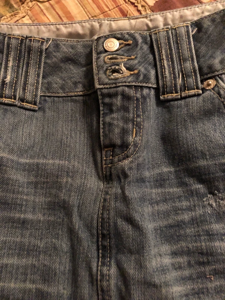 London Jeans - Women's Distressed Casual Denim Jean Mini Skirt - Size 0 - Image 3 of 4