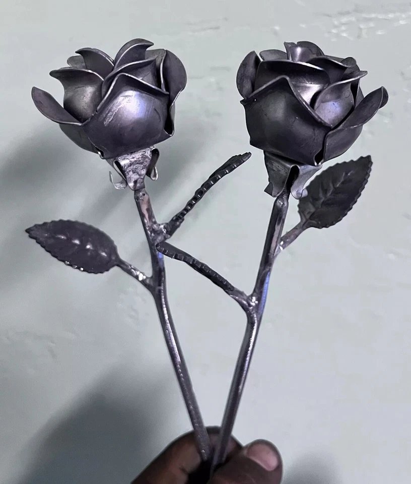 hand crafted welded, metal Single Rose By Mr. Welder,LLC - Image 4 of 4