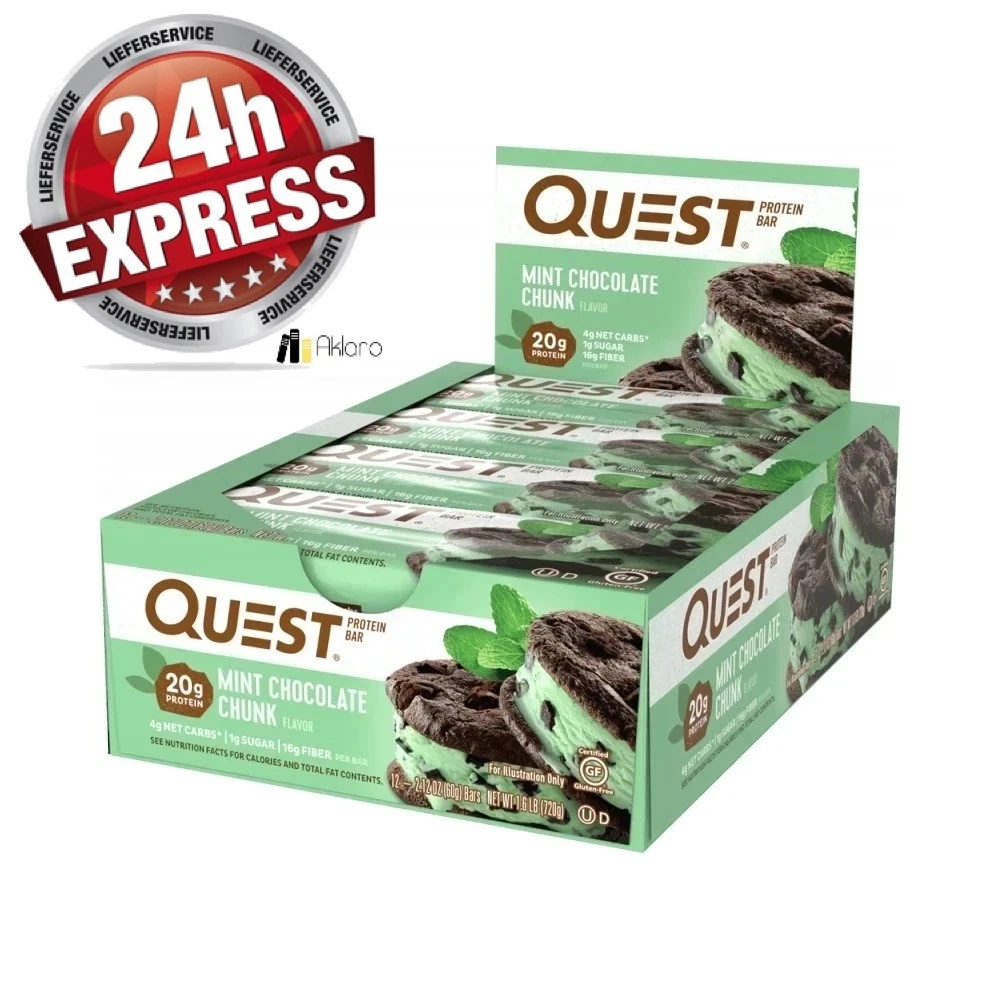 Quest Protein Bar - Mint Chocolate Chunk - 12x60g - MHD 07.12.2026 - Bild 1 von 2