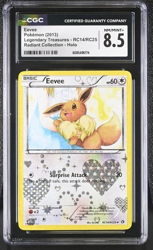 CGC 8.5 Eevee Legendary Treasures RC14/RC25 Radiant Collection Holo Pokemon Card