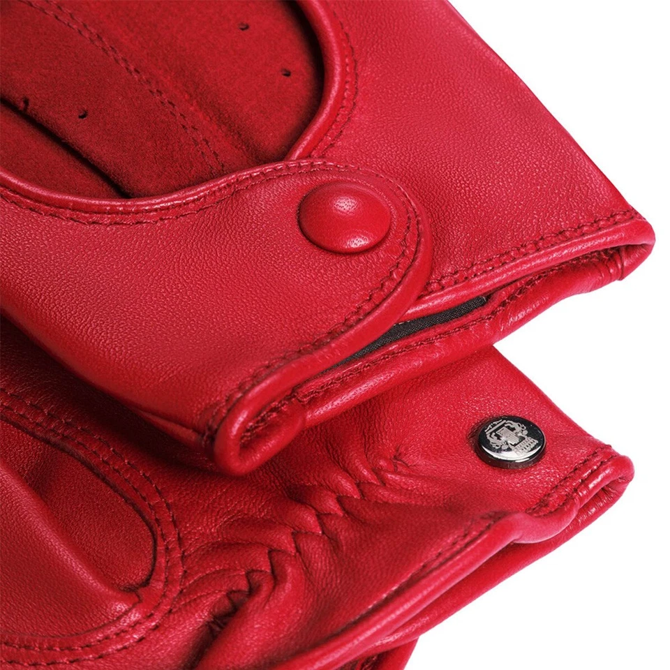 Roeckl Florenz Autofahrer Lederhandschuhe Damen Halbfinger classic red - Bild 2 von 3