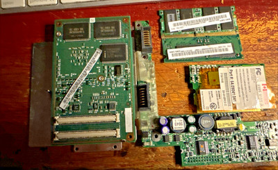 Lot Of 5 random parts (from IBM thinkpads 90s laptops) RAM 32 DIMM / 64mb /CPU+