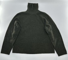 J. Crew Olive Green 100% Lambswool Pullover Mock Turtlneck Sweater Women's XL