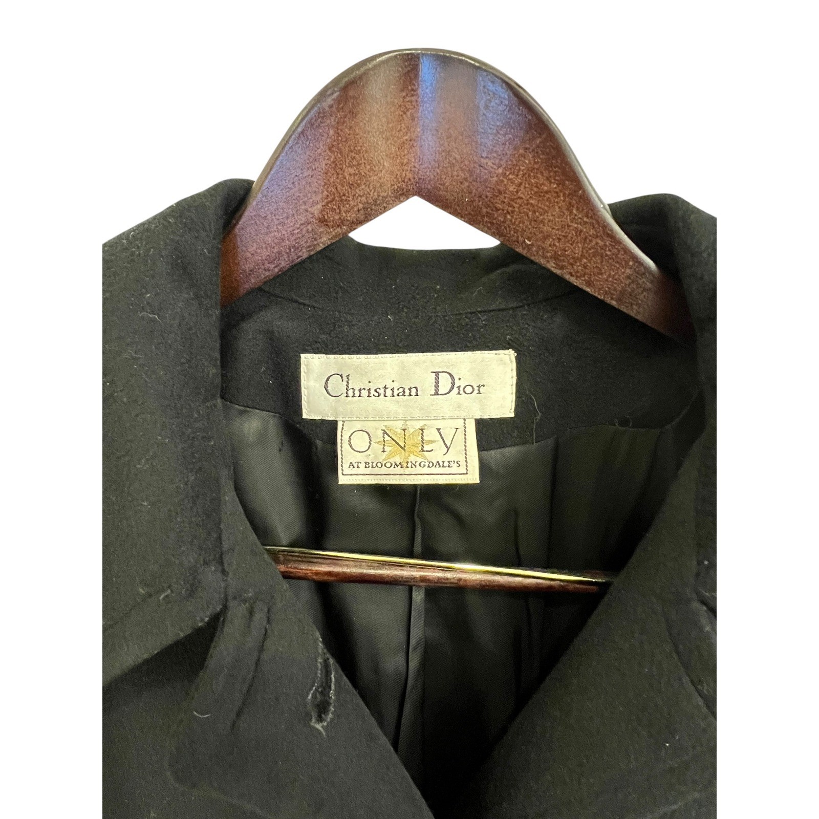 VTG Christian Dior Loro Piana 100percent Cashmere Coat 10 Black Long Overcoat image 4