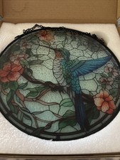 Stained Glass Hummingbird Suncatcher for Home Decor and Gifts 7.8 in