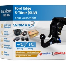 ANHÄNGERKUPPLUNG vert. abnehmbar passt für Ford Edge ab 16 +13pol E-Satz SPEZ