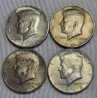 Lot Of 4 - 40% Silver Kennedy Half Dollars. .59 OzT Of Silver. A0814