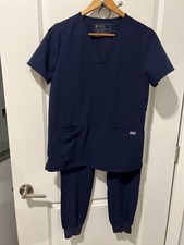 FIGS Navy Blue Scrub Set Casma Top Zamora Jogger Technical Collection Womens S
