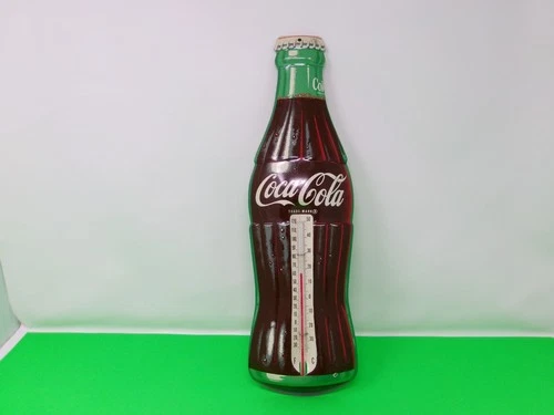 Vintage Coca-Cola Thermometer Wall Metal Sign - Works, 17"x5 1/4" .