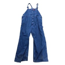Dickies Mens Blue Denim Bib Overalls 50x32 Indigo Cotton Workwear 8396SNB