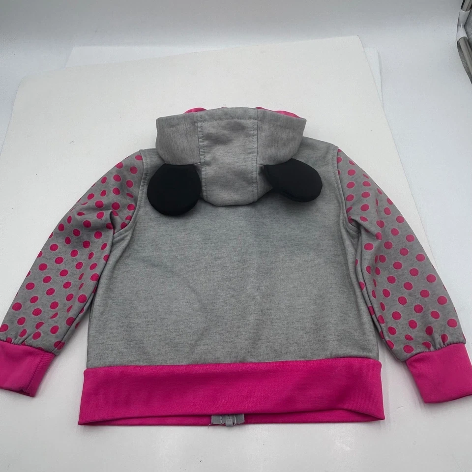 Disney Minnie Mouse Niñas Cremallera Sudadera con Capucha Chaqueta con Orejas Rosa Lunares Talla 3T Foto 2 de 4
