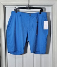 Redvanly Men's Ibiza Blue Hanover Pull-On Golf Shorts Size XL 9" Inseam