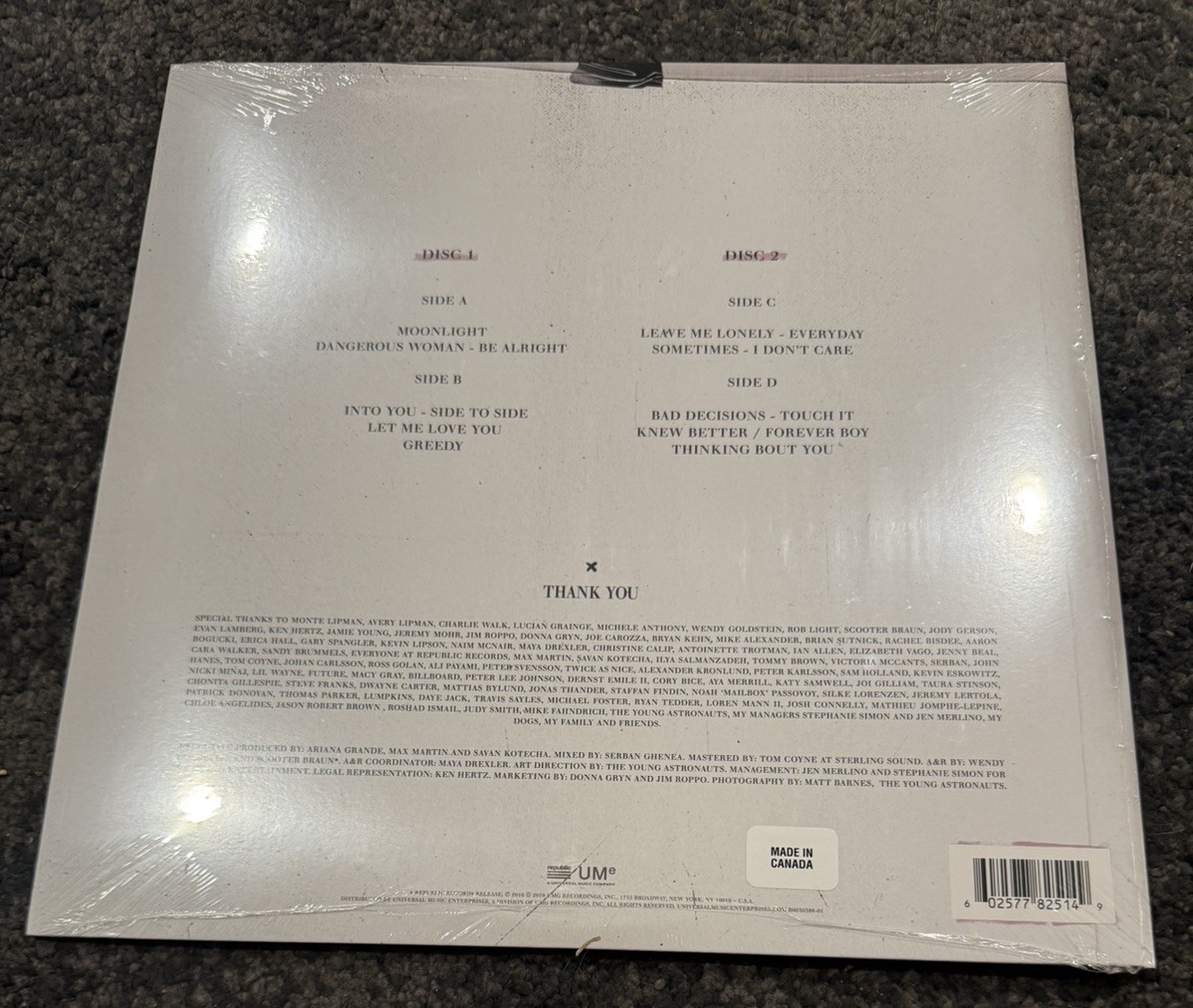 dangerous woman (purple & black swirl limited vinyl) - ariana