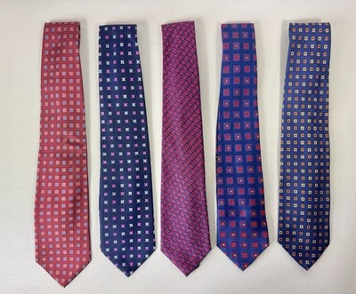 5x Seidenkrawatten Herren. Pink, Brooks Brothers | Pink, Blau