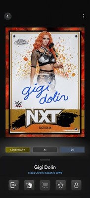 Topps WWE SLAM *DIGITAL* - Chrome Sapphire NXT Orange Sig - Gigi Dolin 25CC