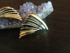vintage GIVENCHY gold & black fan clip earrings — photo 2