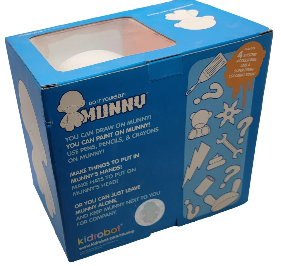 DIY Kidrobot 8" Munny White Blank Customize Do It Yourself Accessories Vinyl Art - Image 3 of 4
