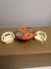 Vintage Fisher Price Little People Play Family Castle 993 Red Steak Dinner Table