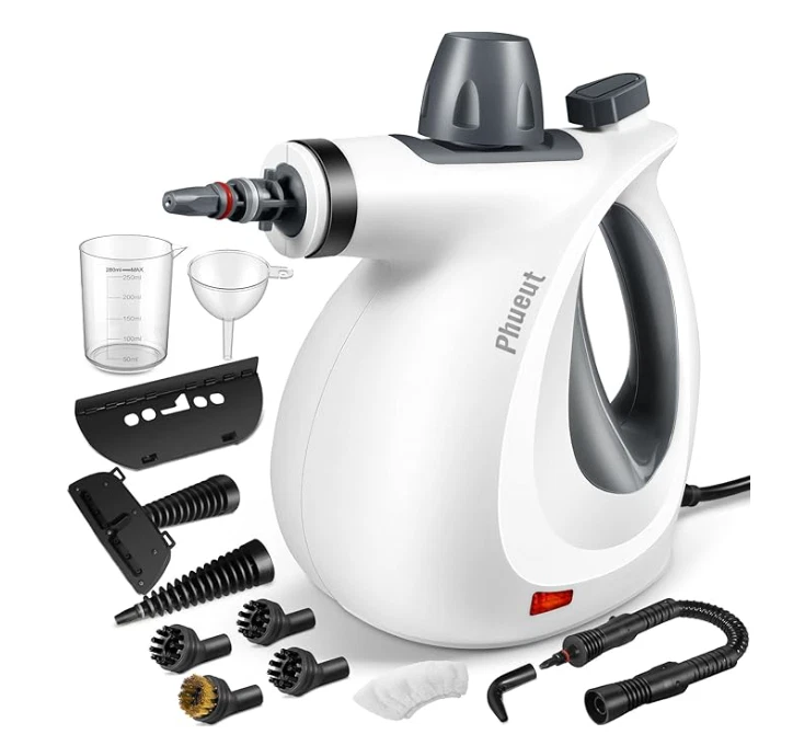 Phueut Pressurized Handheld Multi-Surface Steam Cleaner 12 pcs Accessories New