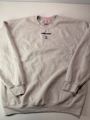 Lonely Ghost Text Me When You Get Home Crewneck Beige Sweater Size Large