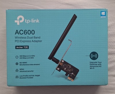 TP Link AC600 Archer T2E PCIe Wi Fi Adapter - Dual Band, MU-MIMO, WPA3
