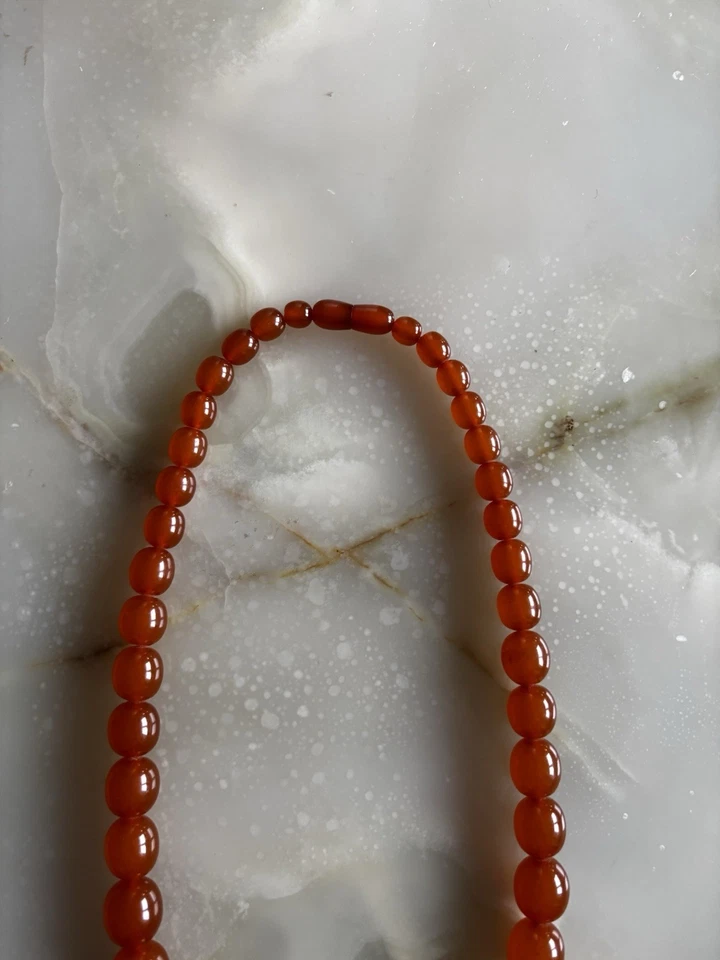 Vintage-Bernsteinkette Butterscotch-Honig-Oliven 69g 60cm - Bild 4 von 4