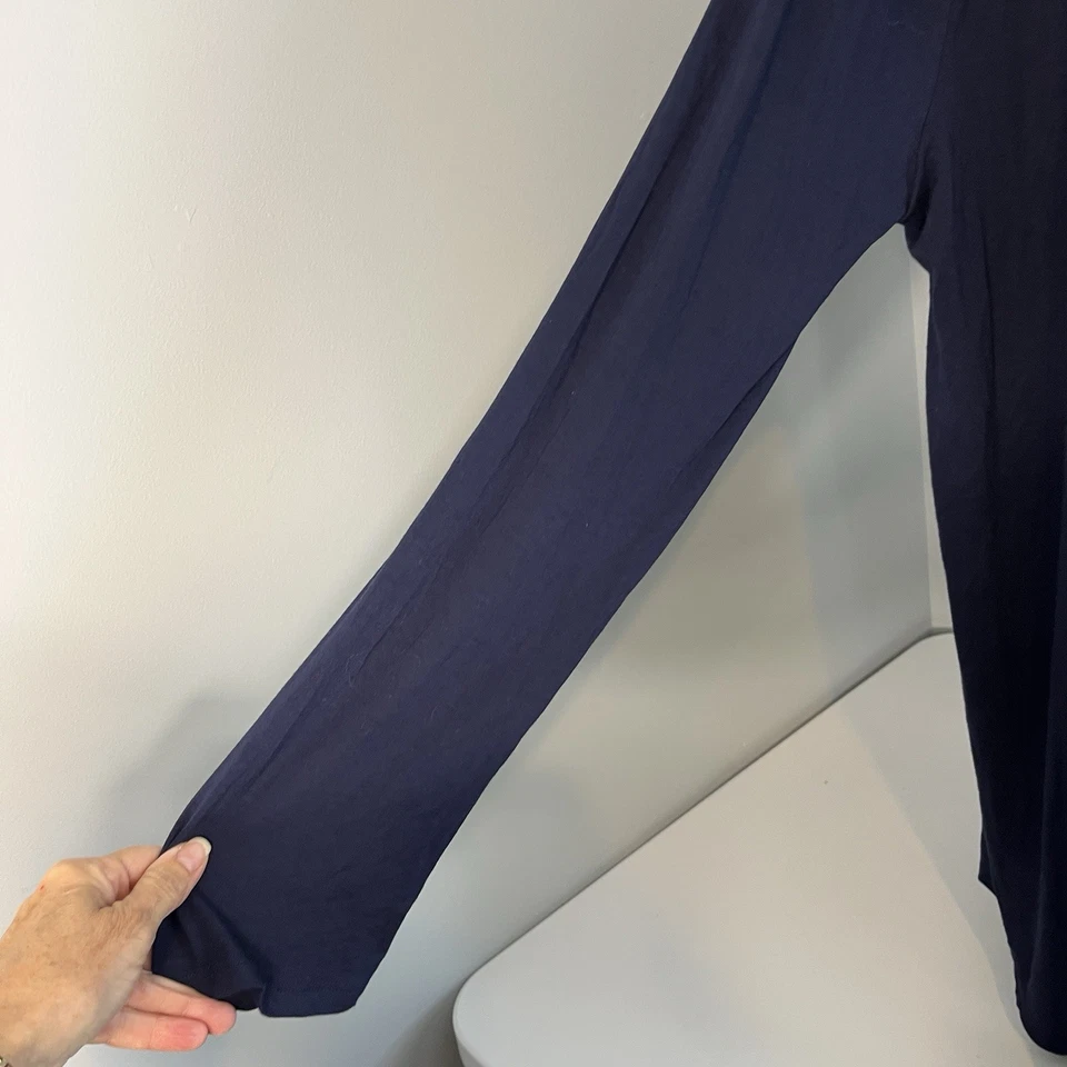 Cárdigan Zenana Outfitters Azul Marino Túnica Largo Ligero Frente Abierto 2XL Foto 3 de 4