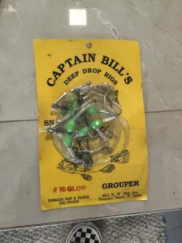 Captain Bill’s VINTAGE DEEP DROP Fishing GROUPER Rig 10 Glow Florida Bahama