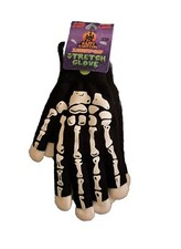 Happy Haunting Light Up Stretch Gloves Black