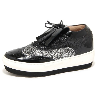 8962N francesina donna SANTA CLARA vernice nero glitter
