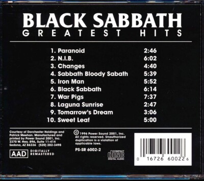 BLACK SABBATH Greatest Hits カーズ　セット Vtg 1981 BLACK SABBATH Album GREATEST HITS Cassette OZZY