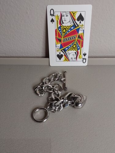 Silberfarbene Juicy Couture Herz Bettelkette Armband - Bild 2 von 7