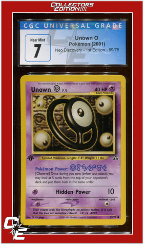 Unown [O] (1st Edition) graded CGC 7 for sale on eBay