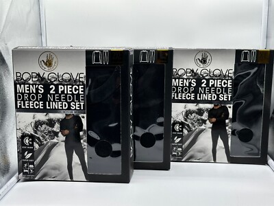 NEW 2 PICE SET MENS BODY GLOVE DROP NEEDLE FLEECE LINED SET SUPER SOFT ...