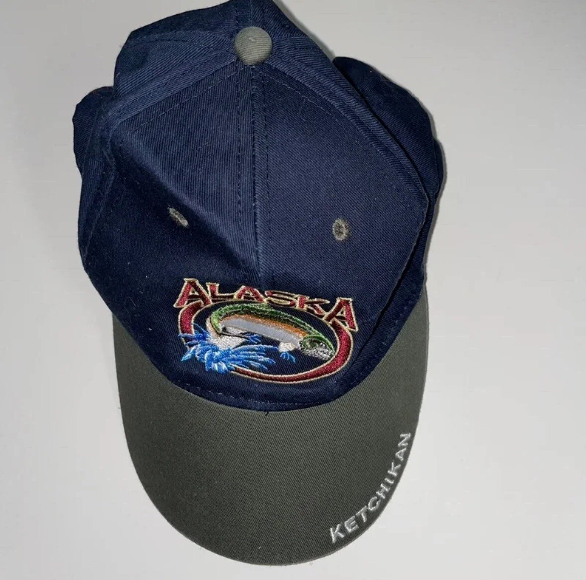 Alaska State Embroidered Cap - Low Profile Adjustable Cotton Twill Hat (Red)