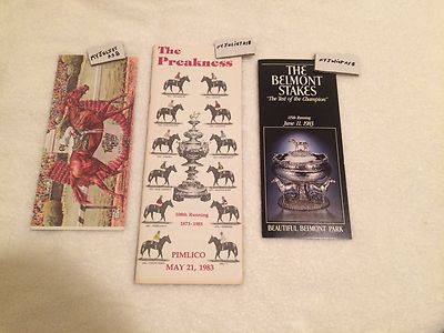 MINT SECRETARIAT 10 YEAR ANNIVERSARY 1983 TRIPLE CROWN 3 PROGRAM SET 42 YRS OLD