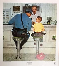 Norman Rockwell The Runaway Vintage Art Print 22.5 x 25.5