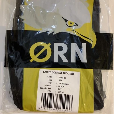 ORN Clothing 2560 Condor Ladies black Combat Multi Pocket Work Trousers 12R 29”