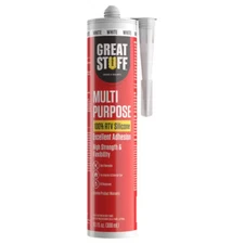 Multipurpose 10.1 Fl. Oz. White 100% RTV Silicone Sealant Caulk